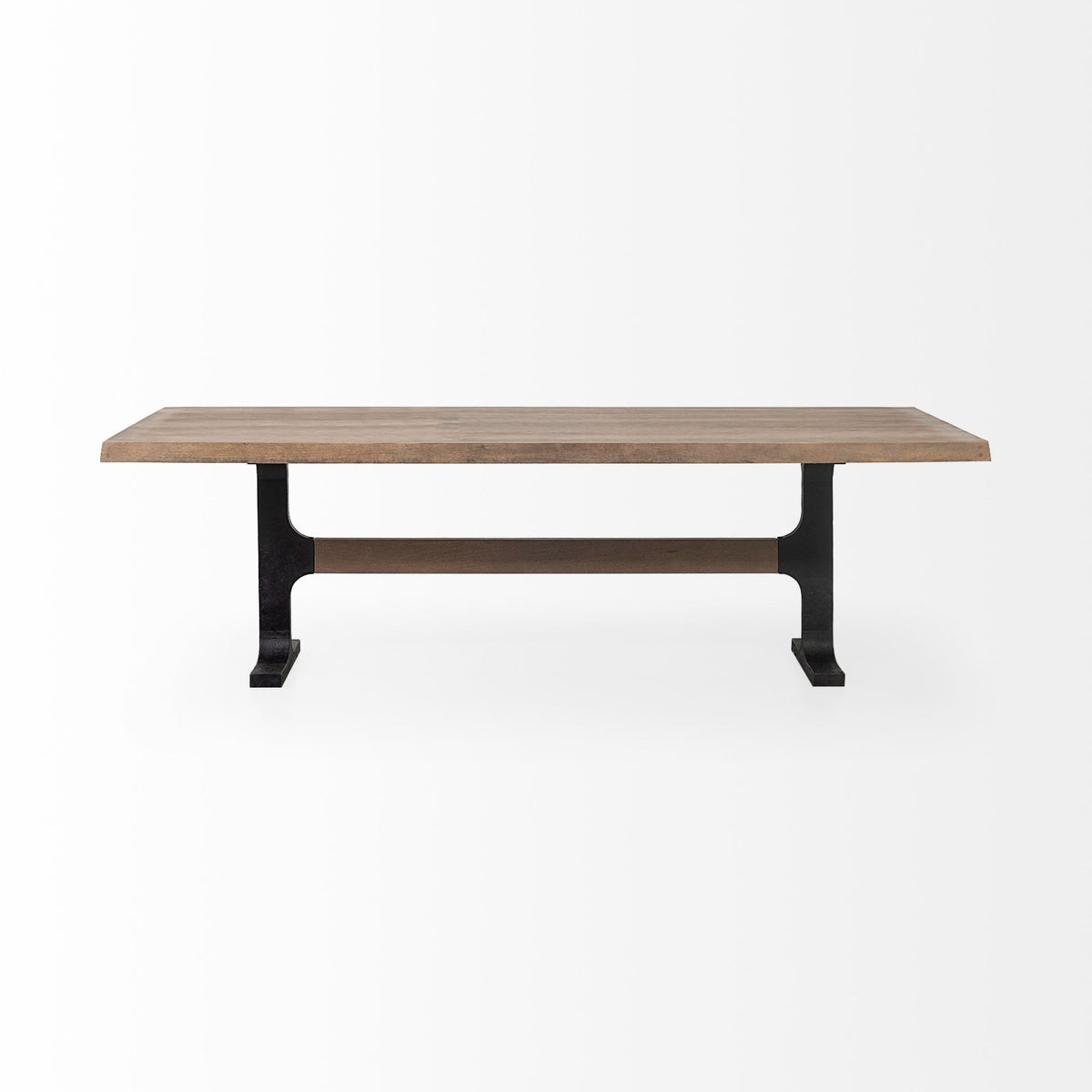 AX BROWN WOOD DINING TABLE