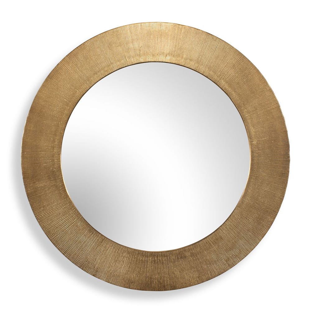 TAZZIO ROUND BRASS MIRROR