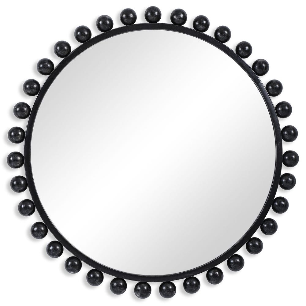 CYRAS BLACK ROUND MIRROR