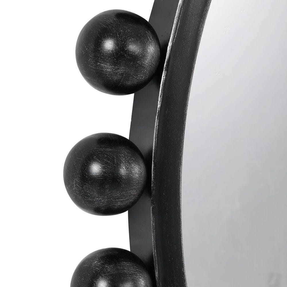 CYRAS BLACK ROUND MIRROR