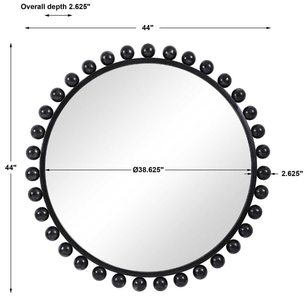 CYRAS BLACK ROUND MIRROR
