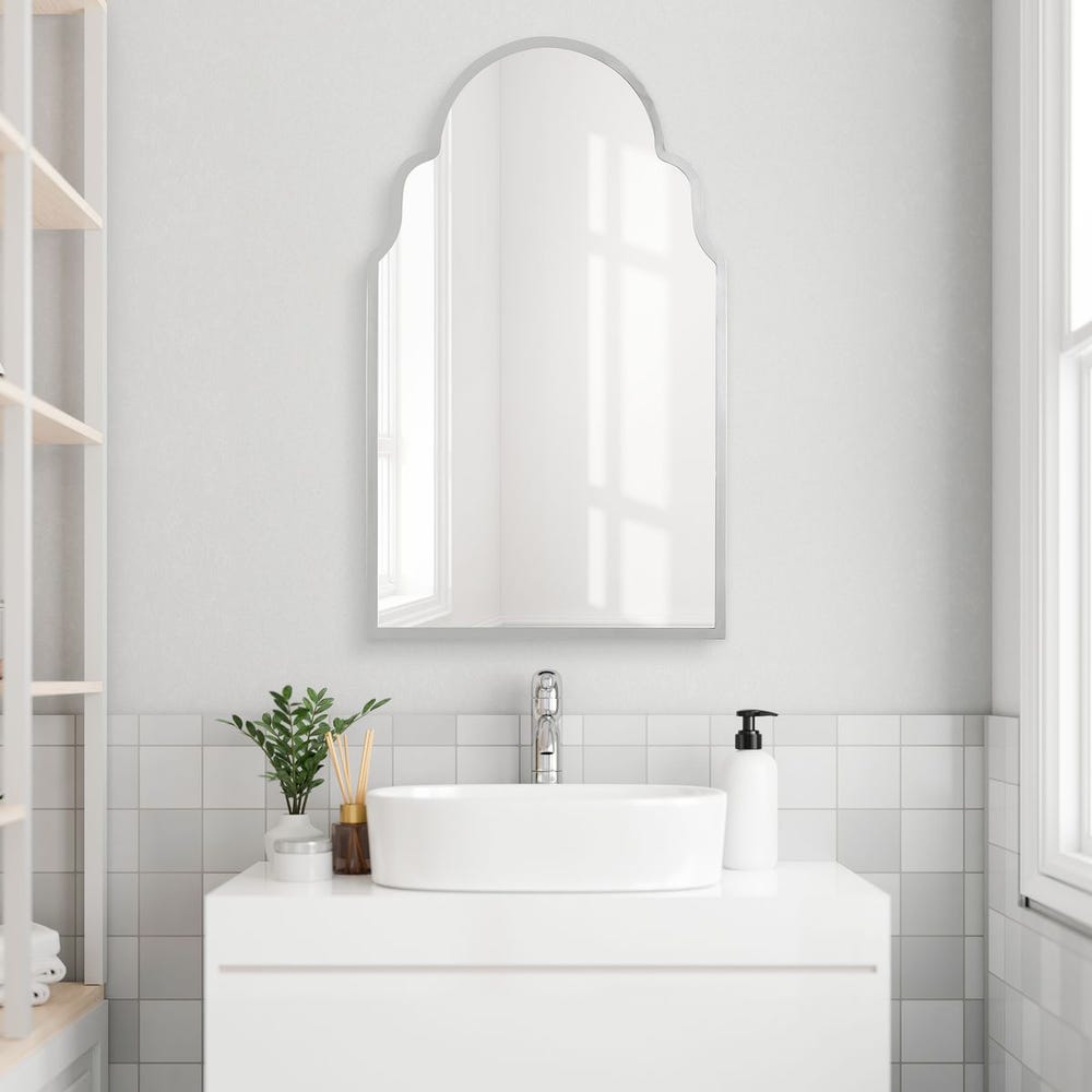ARCHED NICKEL MIRROR