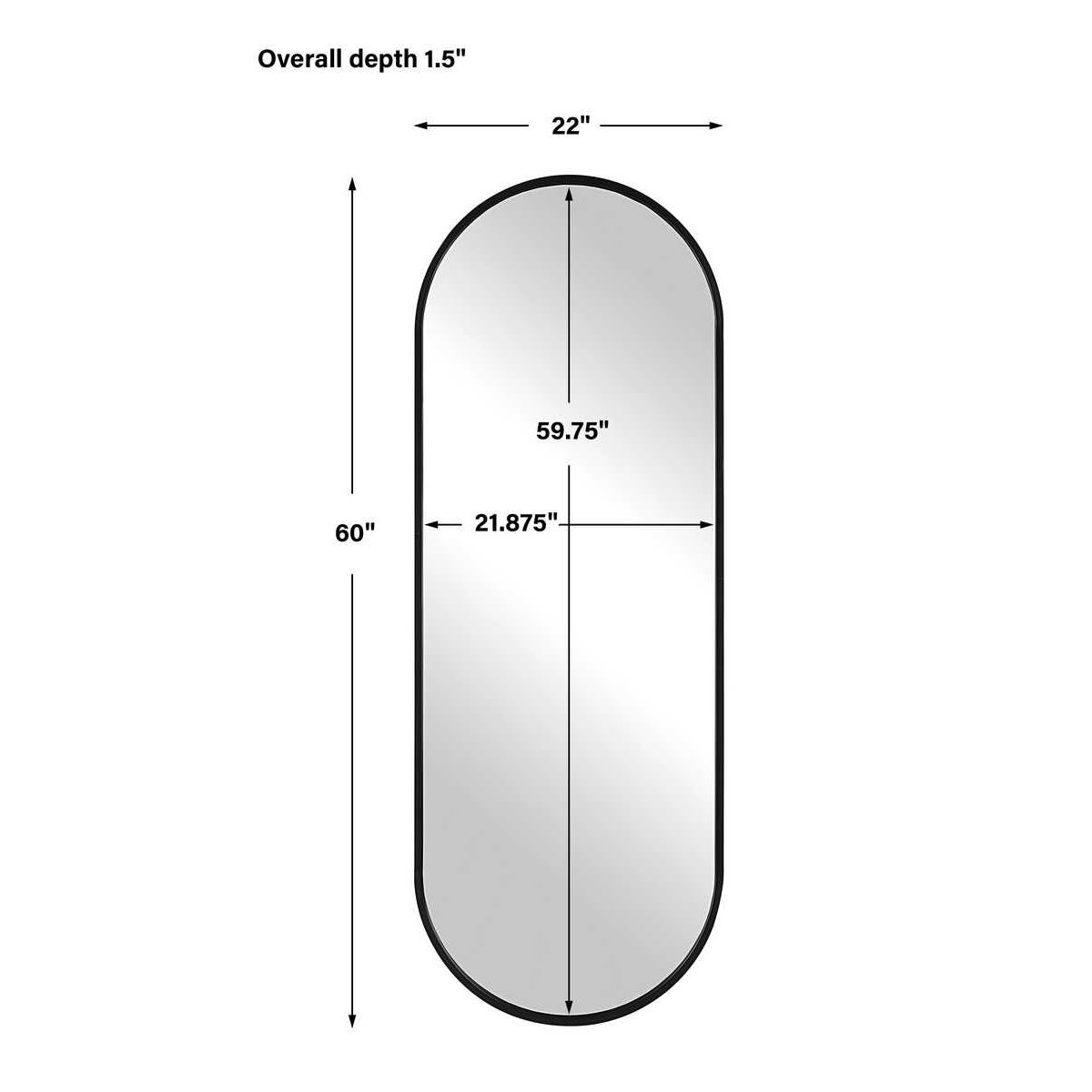 VELMA TALL MIRROR, BLACK