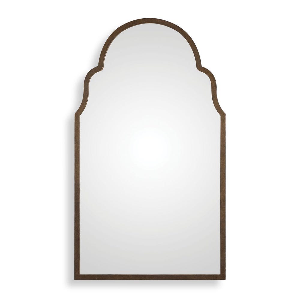 BROWN ARCHED MIRROR