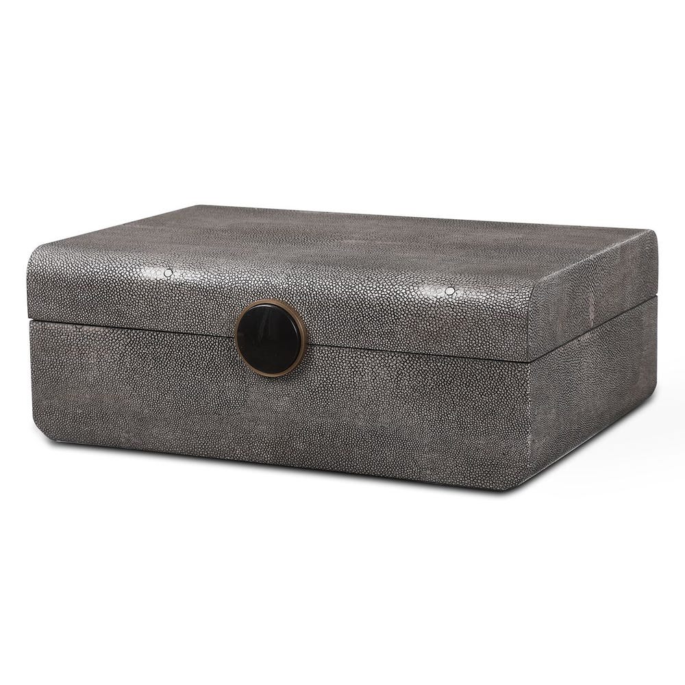 LALIQUE GRAY SHAGREEN BOX