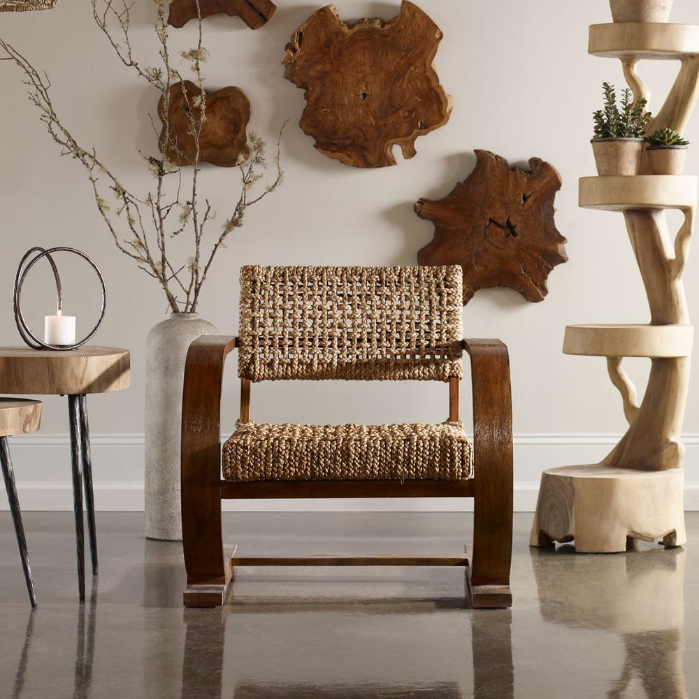 PECAN WOVEN ACCENT CHAIR