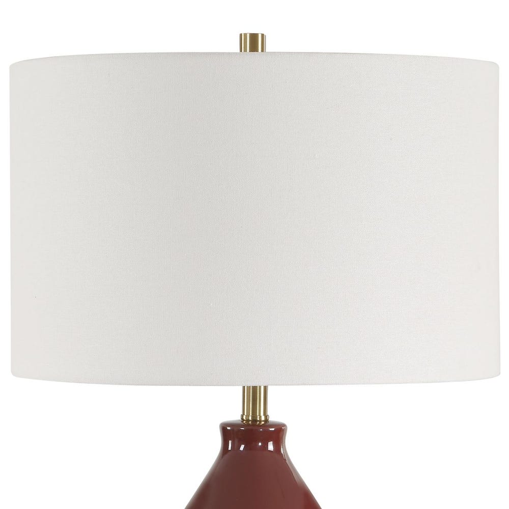 BURGUNDY GOURD TABLE LAMP