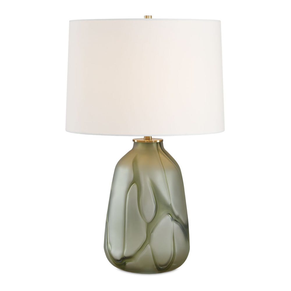 SMOKEY GREEN TABLE LAMP-25"