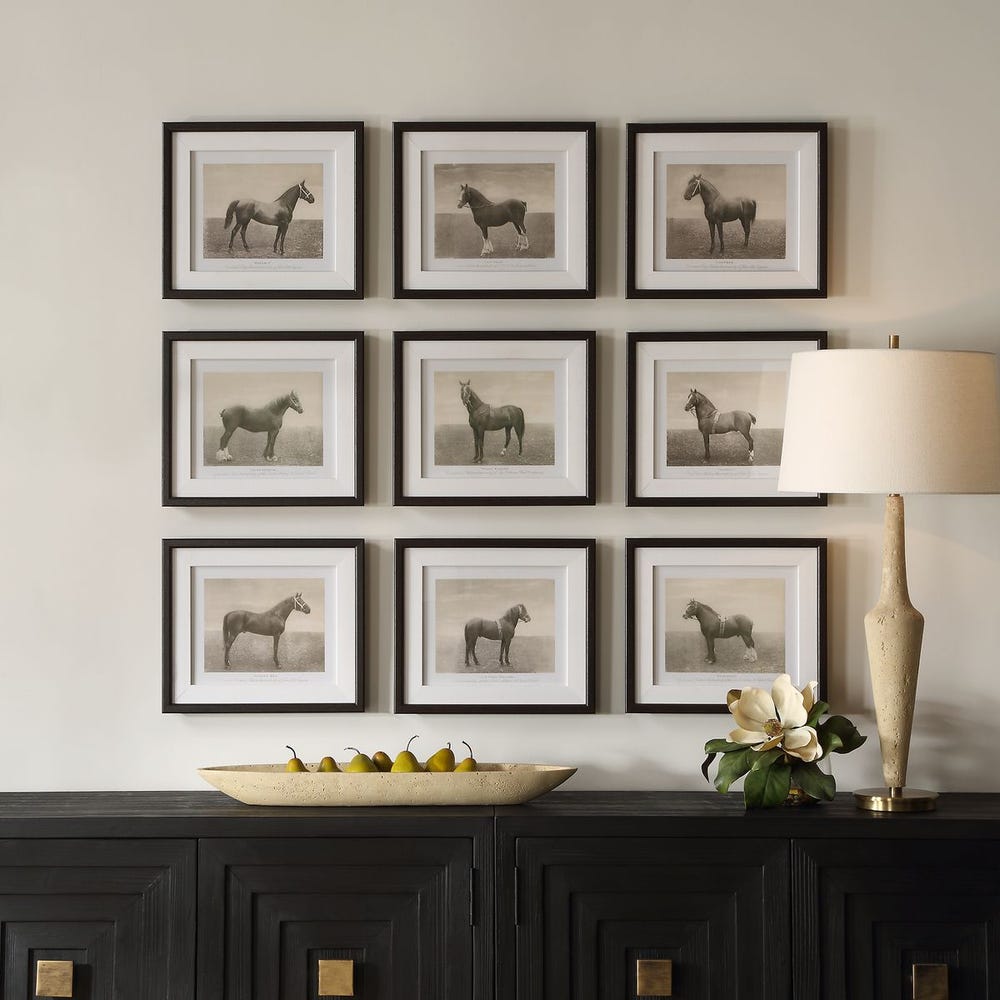 EQUINE FRAMED ART-SET OF 9