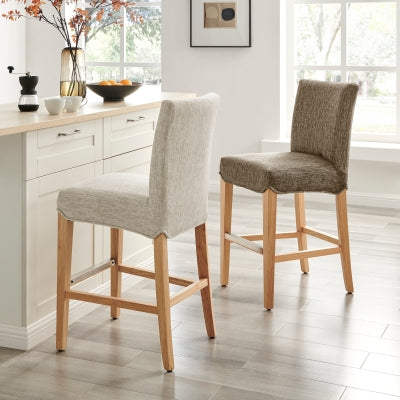 MILTON GREY FABRIC COUNTER STOOL