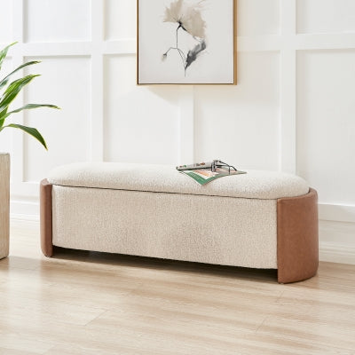 PALLADIAN BEIGE STORAGE BENCH