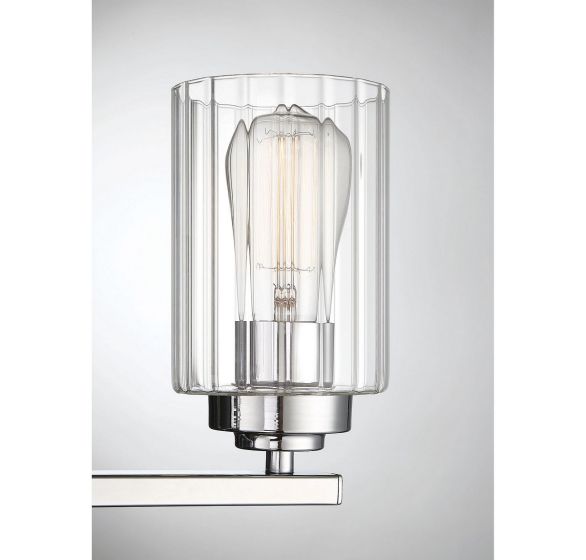 Redmond 3-Light Bathroom Vanity Light in Matte Black with Polished Chrome