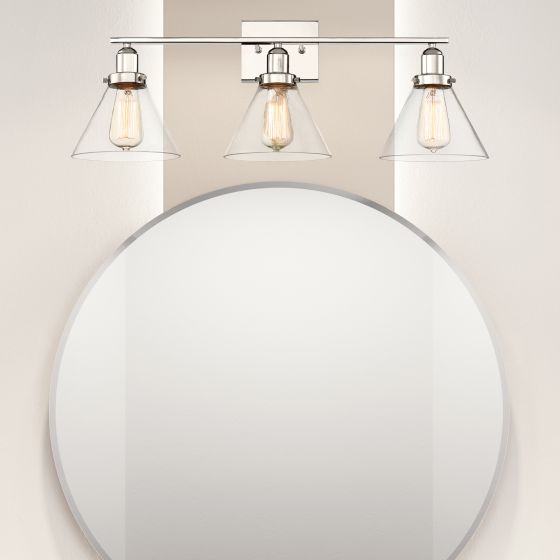 DRAKE 3-LIGHT BATH BAR NICKEL