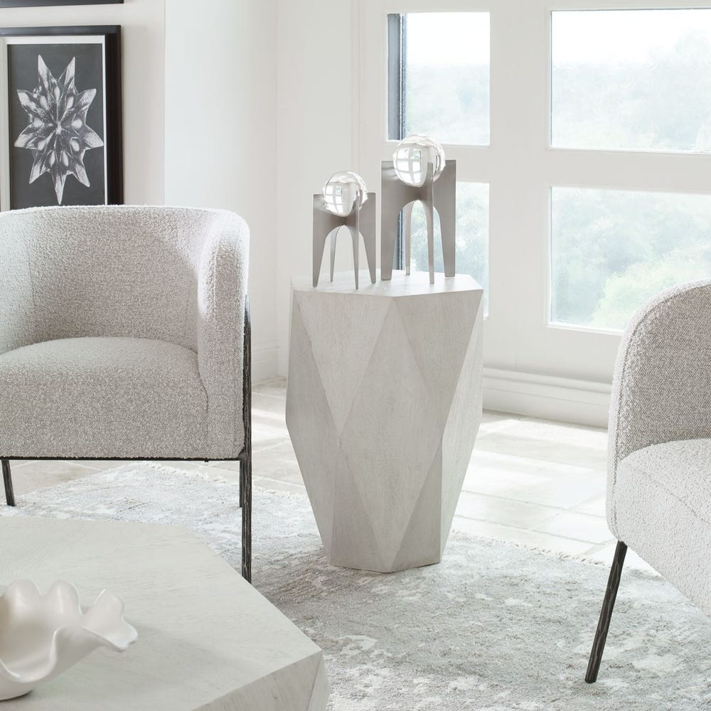 VULCAN WHITE SIDE TABLE