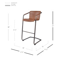 INDY CIGAR BROWN BAR STOOL