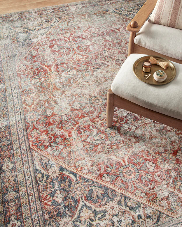 GREGOR RED/NAVY 5X7' RUG