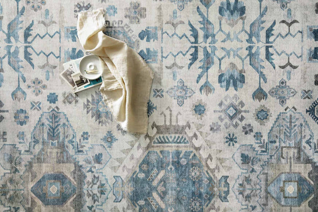 HEIDI IVORY/OCEAN 6' ROUND RUG