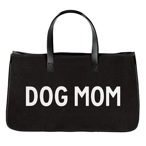 DOG MOM BLACK TOTE BAG