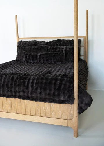 MINKY COUTURE X OSMOND DESIGNS CHARCOAL QUEEN DUVET-90"X95"