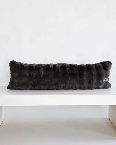 MINKY COUTURE X OSMOND DESIGNS CHARCOAL BOLSTER SHAM-42"X14"