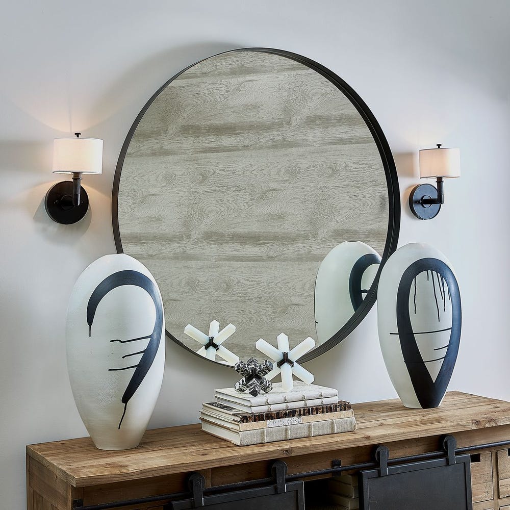 ADREA BLACK ROUND MIRROR