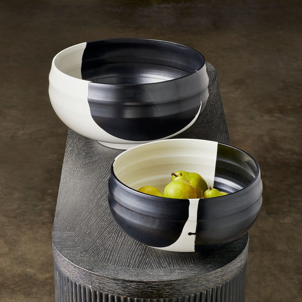 SPLIT BLACK/WHITE LARGE BOWL