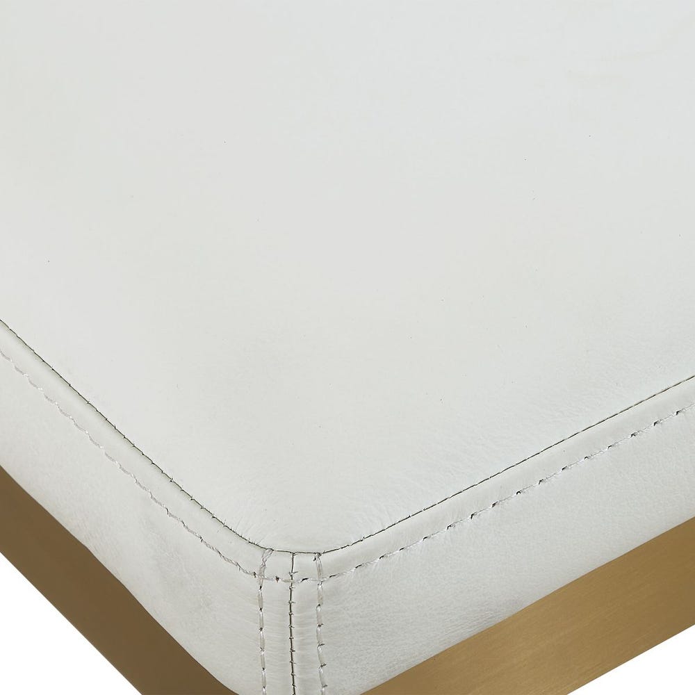 CREAM LEATHER COUNTER STOOL