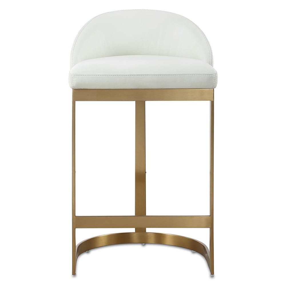 CREAM LEATHER COUNTER STOOL