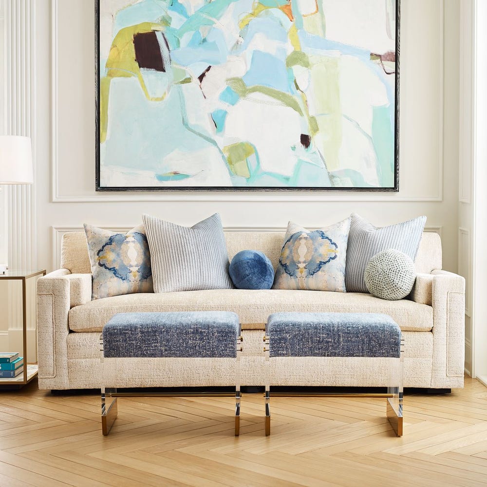 FADE OUT VELVET BLUE PILLOW