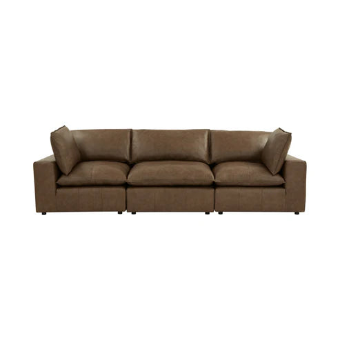 TALLIA BROWN LEATHER SOFA