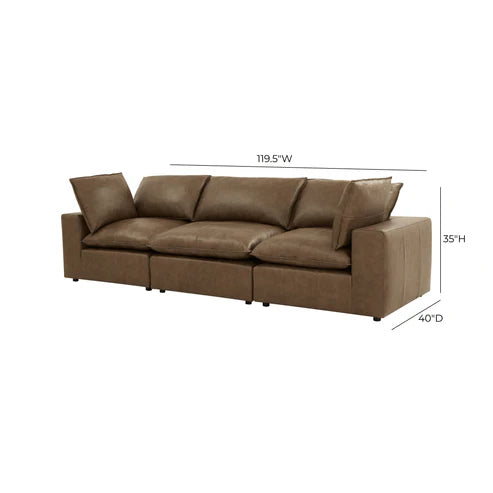 TALLIA BROWN LEATHER SOFA