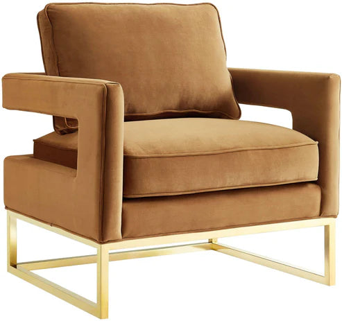 AVRY COGNAC VELVET CHAIR