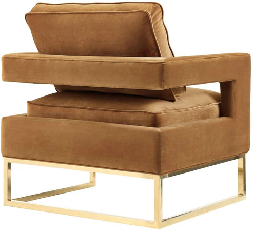 AVRY COGNAC VELVET CHAIR