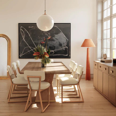 BILLIE CREAM VEGAN LEATHER DINNG CHAIR