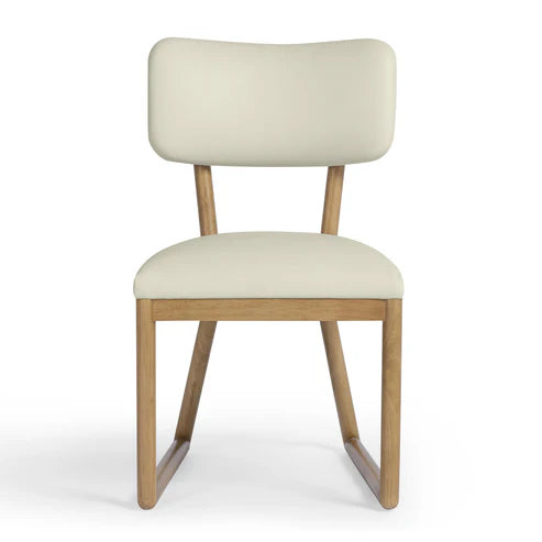 BILLIE CREAM VEGAN LEATHER DINNG CHAIR