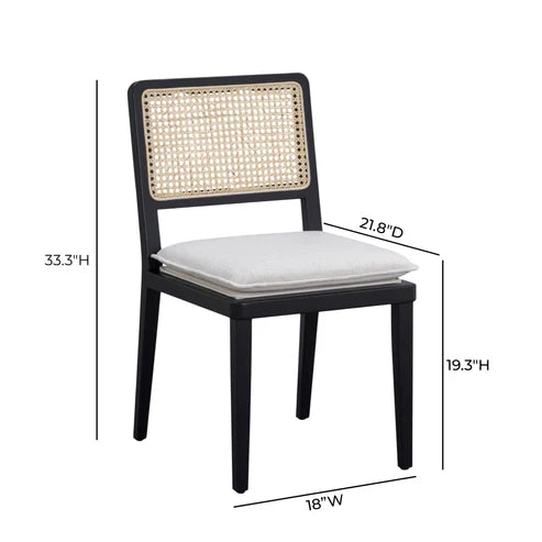 CASSY CREAM UPCYCLED LINEN DINING CHAIR