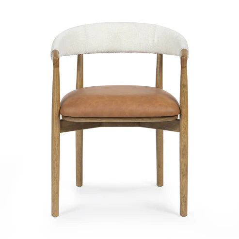 VENICE COGNAC VEGAN LEATHER DINING CHAIR