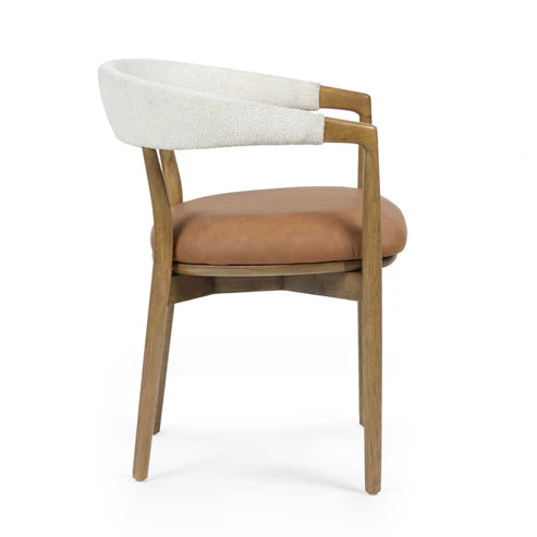 VENICE COGNAC VEGAN LEATHER DINING CHAIR