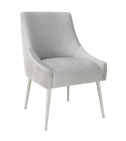 TRIX PLEATED GREY SIDE CHAIR