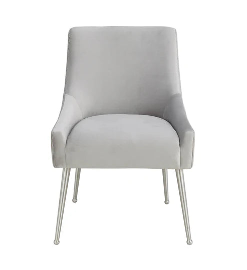 TRIX PLEATED GREY SIDE CHAIR