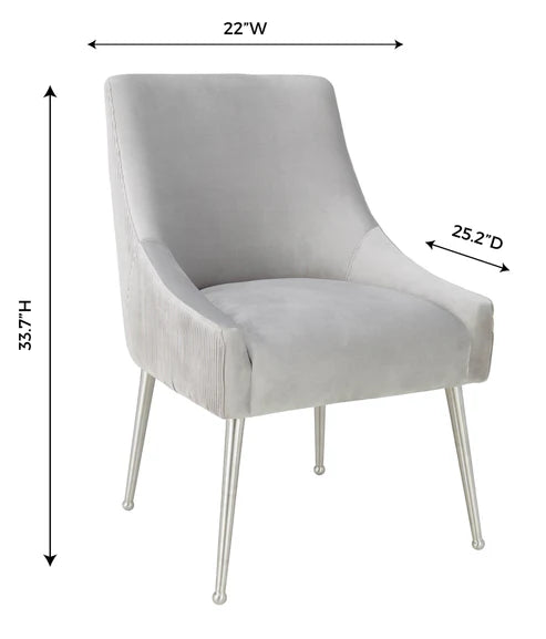 TRIX PLEATED GREY SIDE CHAIR
