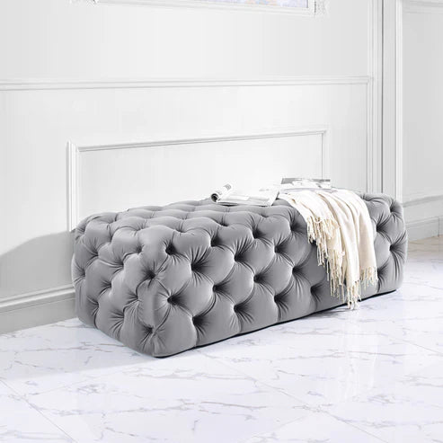 KAYLEE GREY OTTOMAN