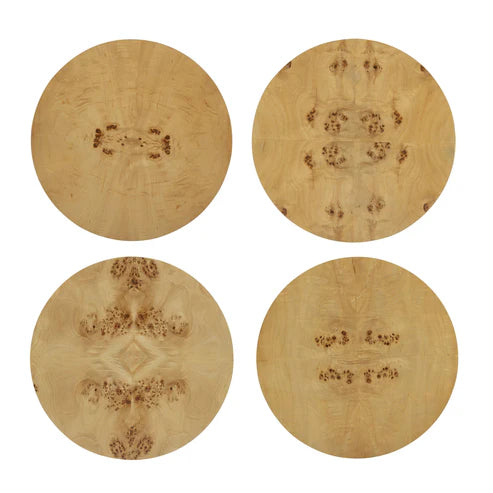 NATURAL BURL DRUM SIDE TABLE