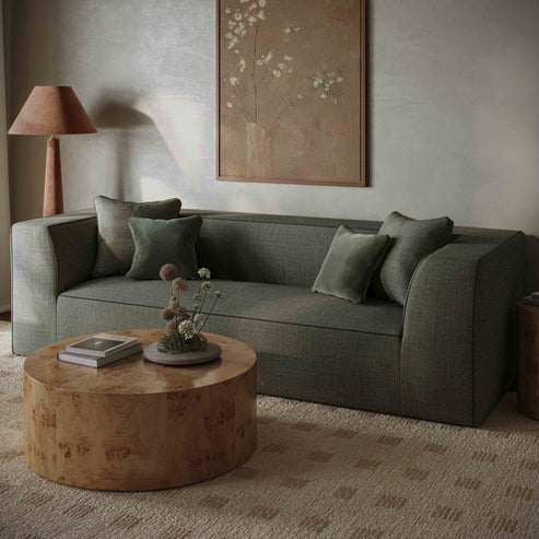 AMIA NATURAL BURL ROUND COFFEE TABLE