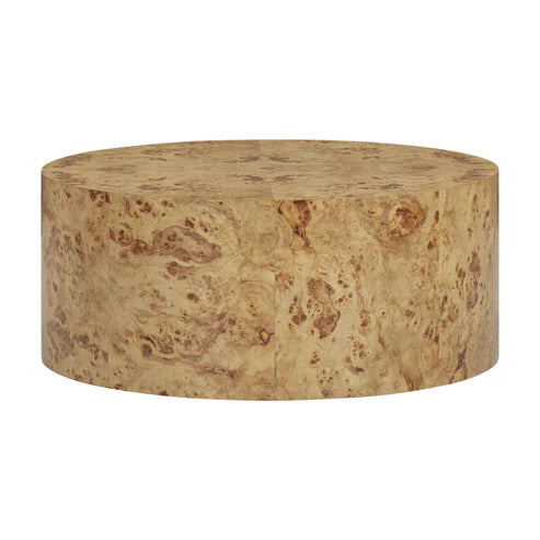 AMIA NATURAL BURL ROUND COFFEE TABLE