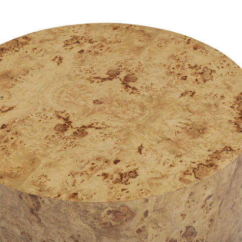 AMIA NATURAL BURL ROUND COFFEE TABLE