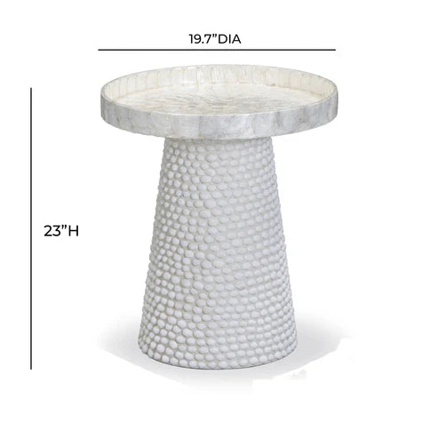 COASTAL SEASHELL ROUND SIDE TABLE