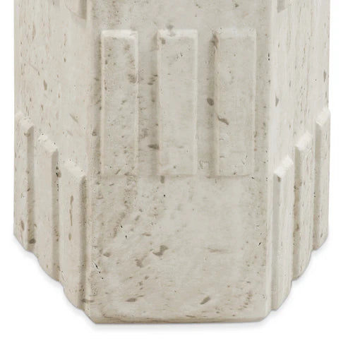 ATLAS FAUX TRAVERTINE SIDE TABLE