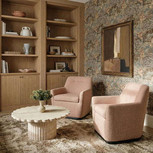 MARLOW PEACH SWIVEL ACCENT CHAIR