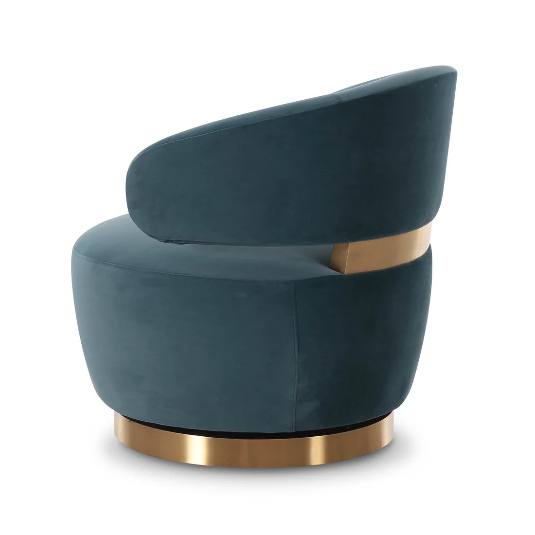 AUGUST DARK TEAL VELVET SWIVEL ACCENT CHAIR